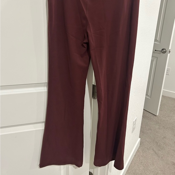 Burgundy Women's Flare Yoga Leggings - Picture 4 of 4